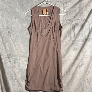 Indygena‎ dress XS Sleeveless Taupe Dress lightweight pockets casual